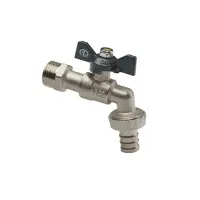 Кран шаровой водоразборный под шланг 1/2 Wh бабочка AQualink