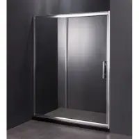 Шторка для ванны GROSSMAN GR-170/2 140*170см, алюминиевый профиль, стекло ПРОЗРАЧНОЕ 6мм