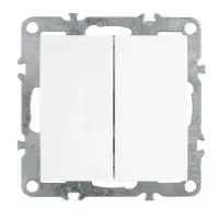 Механизм выключателя двухклавишный СП 220V, 10А, (механизм), белый (PSW10-9104-01) Эрна STEKKER