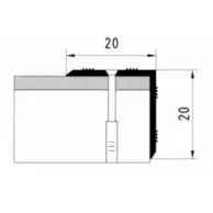 Порог АПУ 005 алюминиевый 1800*20*20 мм угловой наружный (01-серебро)