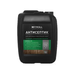 Антисептик для наружных и внутренних работ MEDERA 100, готовый состав, 5л