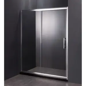 Шторка для ванны GROSSMAN GR-170/2 140*170см, алюминиевый профиль, стекло ПРОЗРАЧНОЕ 6мм