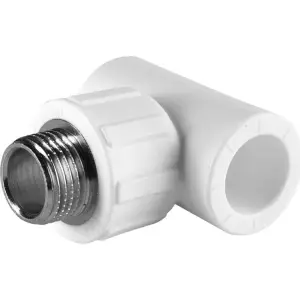 Тройник комбинированный PPR 20x1/2" BASE сталь с наружней резьбой Россия