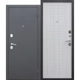 Дверь мет. FERRONI Гарда муар 860х2050 "Пр" Металл серый антрацит/БЕЛЫЙ ЯСЕНЬ МДФ
