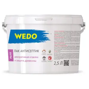 Лак-антисептик акриловый WEDO PA 10 тик 2,5л