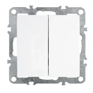 Механизм выключателя двухклавишный СП 220V, 10А, (механизм), белый (PSW10-9104-01) Эрна STEKKER