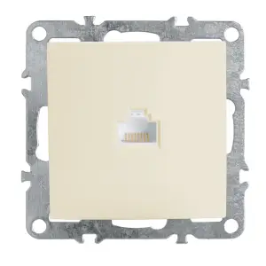 Розетка компьютерная 1-местная (механизм) СП STEKKER Эрна RJ-45 (PST00-9107-02) слоновая кость