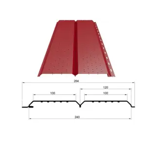 Софит МП Ecosteel Textur **, L брус перфорированный, толщина 0.5 мм, размер 0,264*м2
