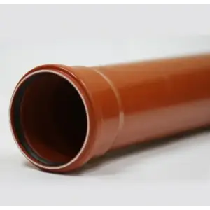 Труба наружная Ду 110х3,2х500 (кирпичный цвет) с кольцом