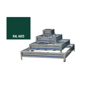 Цветник четырехярусный квадратный RAL 6005 из металлополосы, h= 20 см