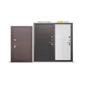 Дверь мет. FERRONI ISOTERMA 860х2050 "Л" Металл медный антик/астана милки МДФ (с терморазрывом)