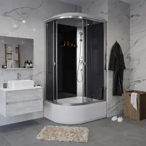 Кабина душевая NIAGARA Eco 1000х800х2150, высокий поддон (40 см), стекло ЧЕРНОЕ, арт.E100/80/40R/TN