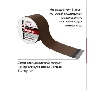 Лента герметизирующая Grand Line UniBand самоклеящаяся RAL 8017 коричневая 3м*5см
