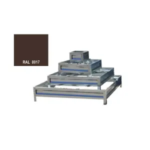 Цветник четырехярусный квадратный RAL 8017 из металлополосы, h= 20 см