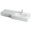 Раковина AQUATON ОТЕЛЬ 2/1270 правая с навесом, цвет белый