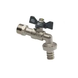 Кран шаровой водоразборный под шланг 1/2 Wh бабочка AQualink