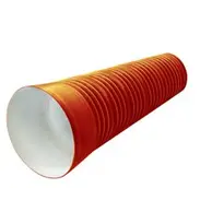 Труба канализационная гофрированная двухстенная FD-Plast D 340/300 с раструбом L-6м, чёрная SN8