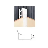 Профиль для плитки ИДЕАЛ внутренний 8 мм, белый (длина 2,5 м.п.)