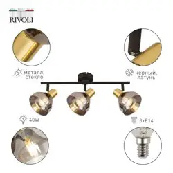 Светильник СПОТЫ Rivoli Kinge 7036-703 3 х E14 40 Вт поворотный