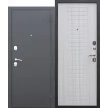 Дверь мет. FERRONI Гарда муар 860х2050 "Пр" Металл серый антрацит/БЕЛЫЙ ЯСЕНЬ МДФ
