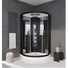 Кабина душевая GROSSMAN 1200х1200x2150, профиль черный стекло прозрачное, арт. GR242