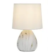 Лампа настольная ЭРА Rivoli Damaris D7037-501 1 х Е14 40 Вт керамика белая с золотом с абажуром